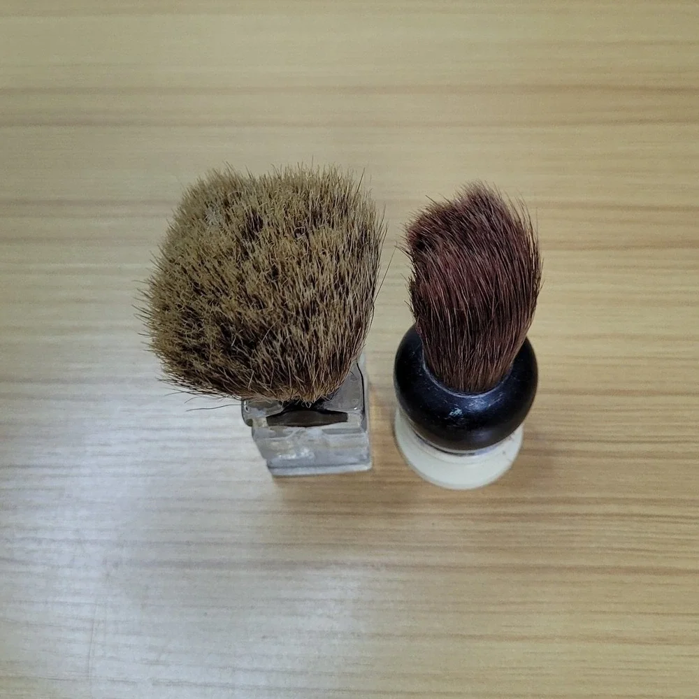 Klenzo‎ Shaving Brushes Rubberset Made Rite Pure Badger Lucite Handle B1084 B843